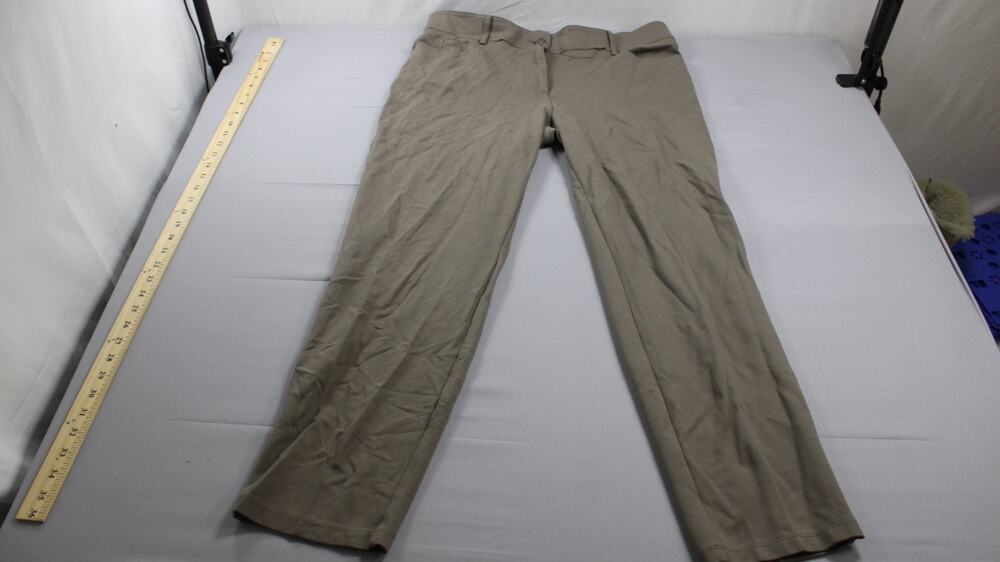 89th + Madison Pants Womens Size 14 Taupe Straight Leg Rayon Brown Stretch